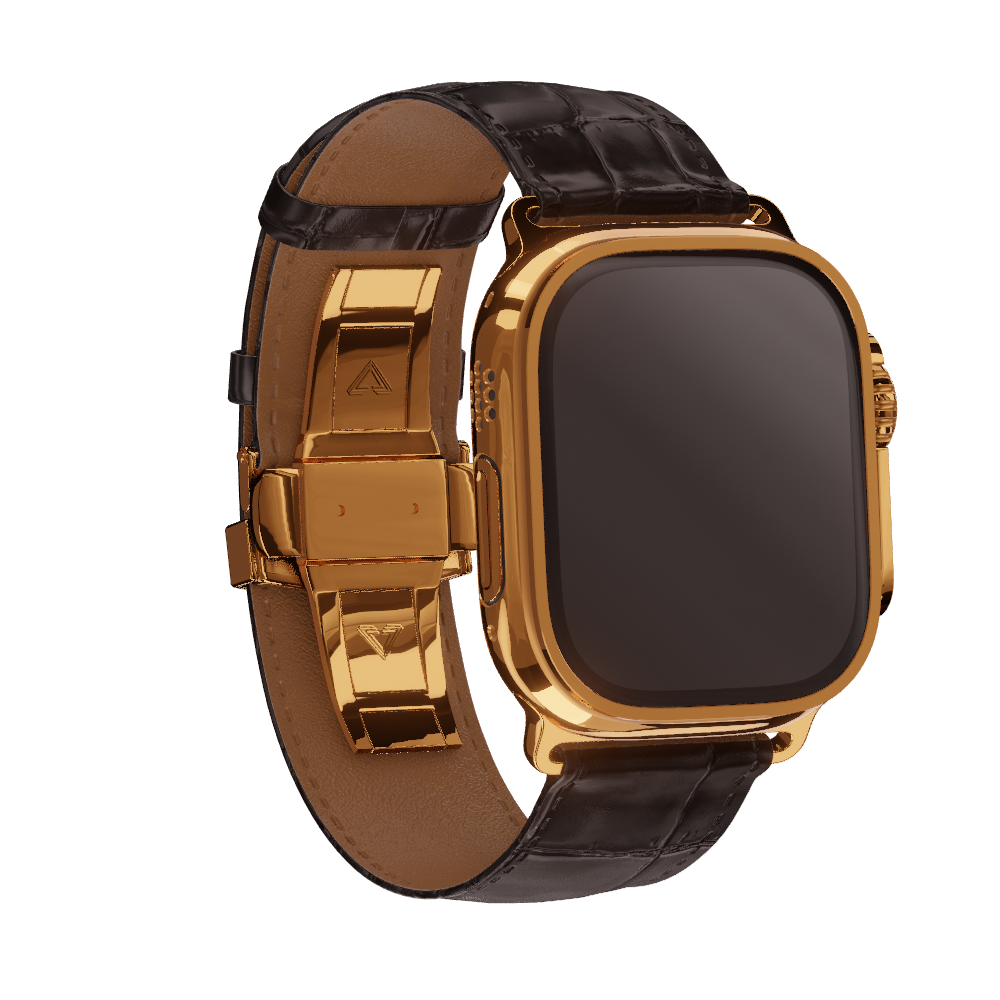 Gold Apple Watch Black Band