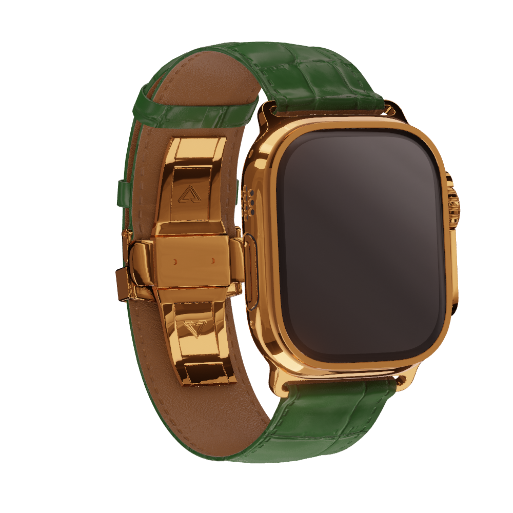 Gold Apple Watch Green Band