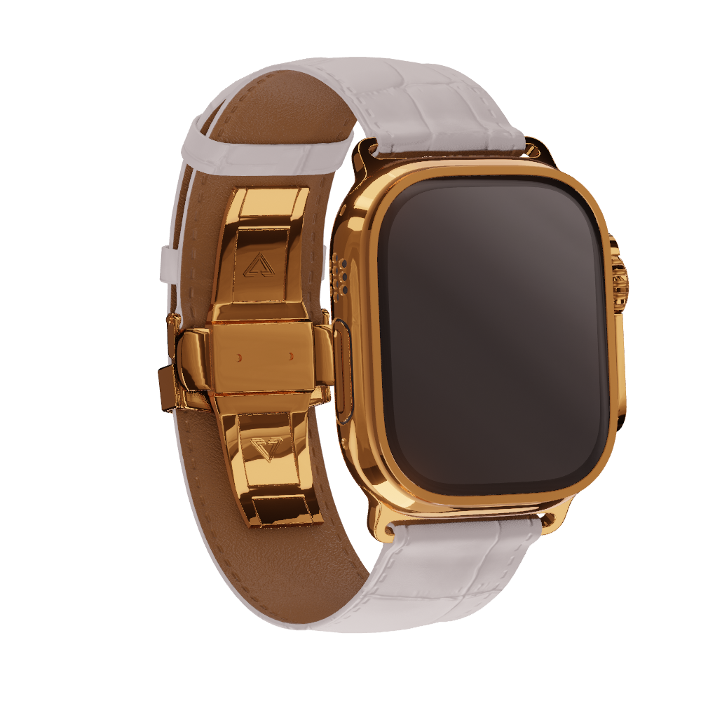 Gold Apple Watch White Band