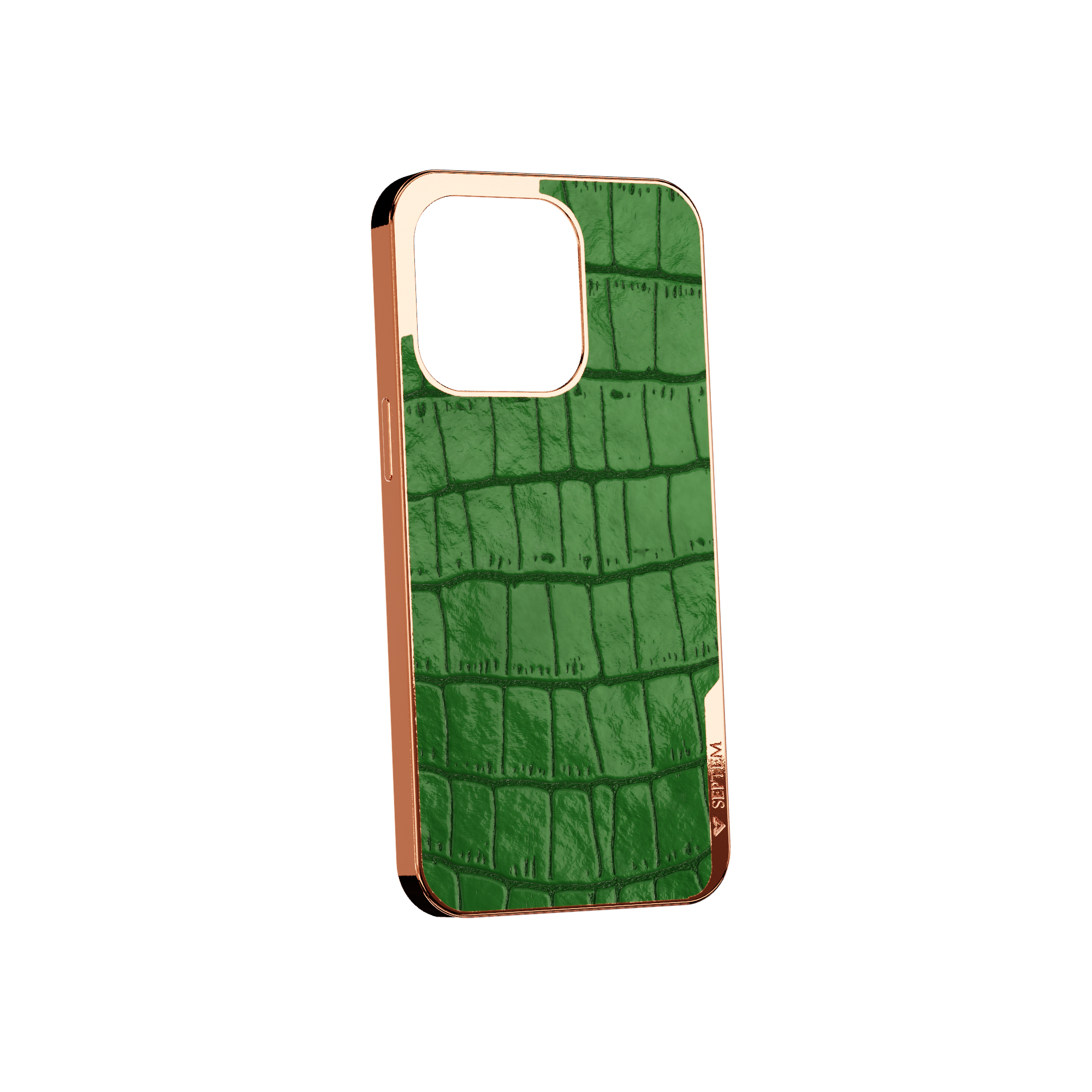 Green Gold Leather Fused Alligator iPhone Case