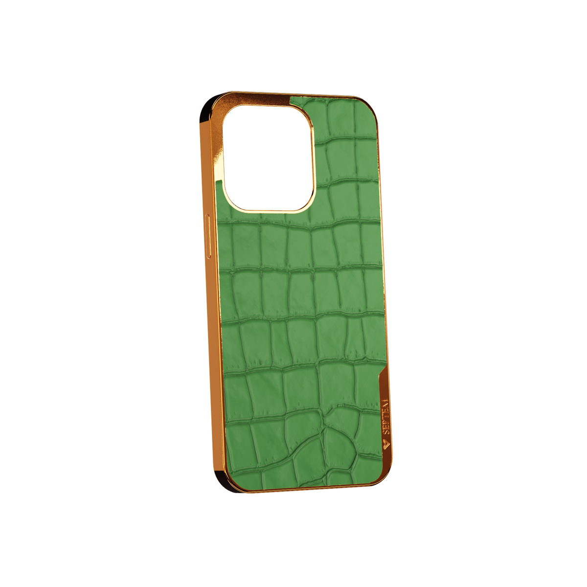 Green Gold Leather Fused Croco iPhone Case