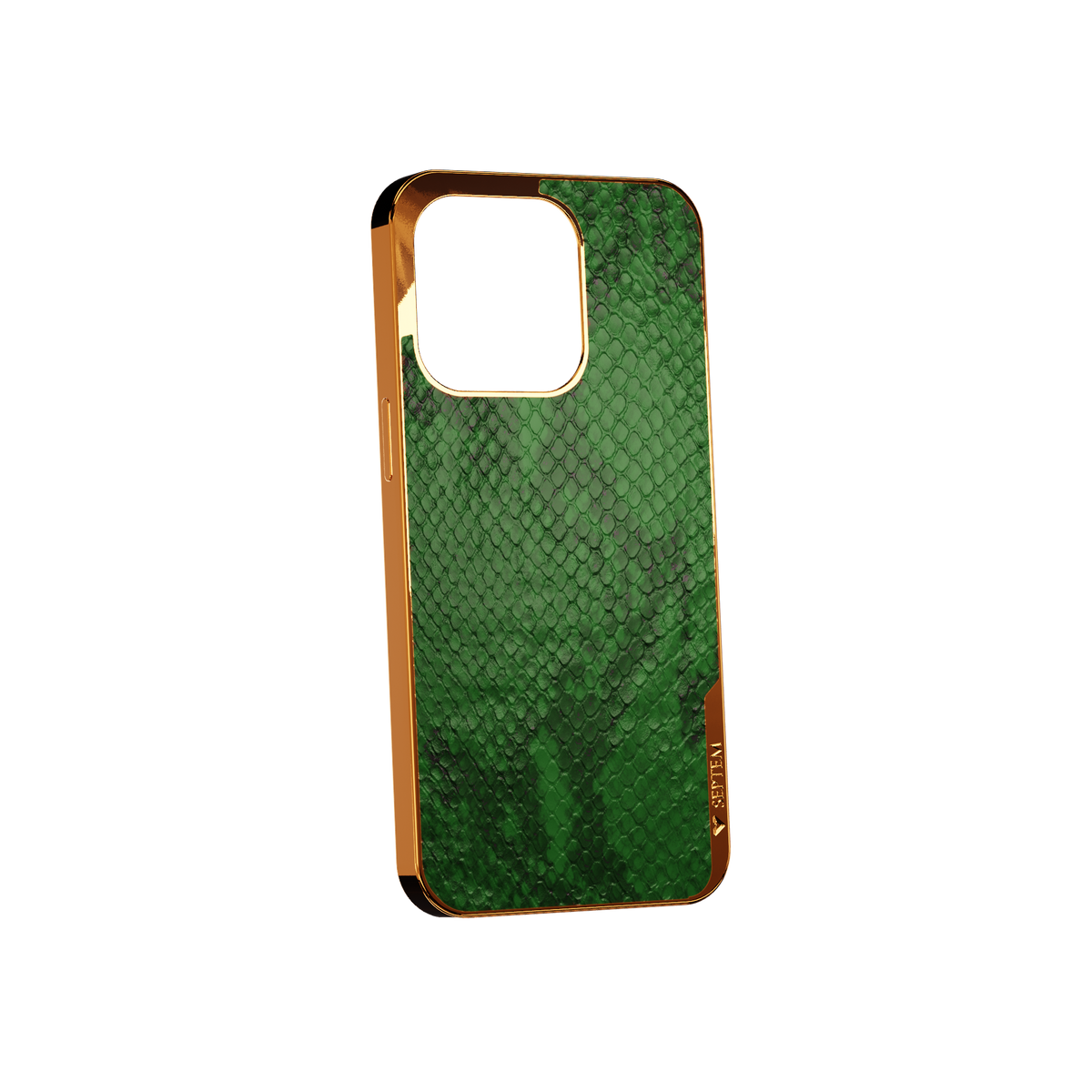 Green Gold Leather Fused Snake iPhone Case