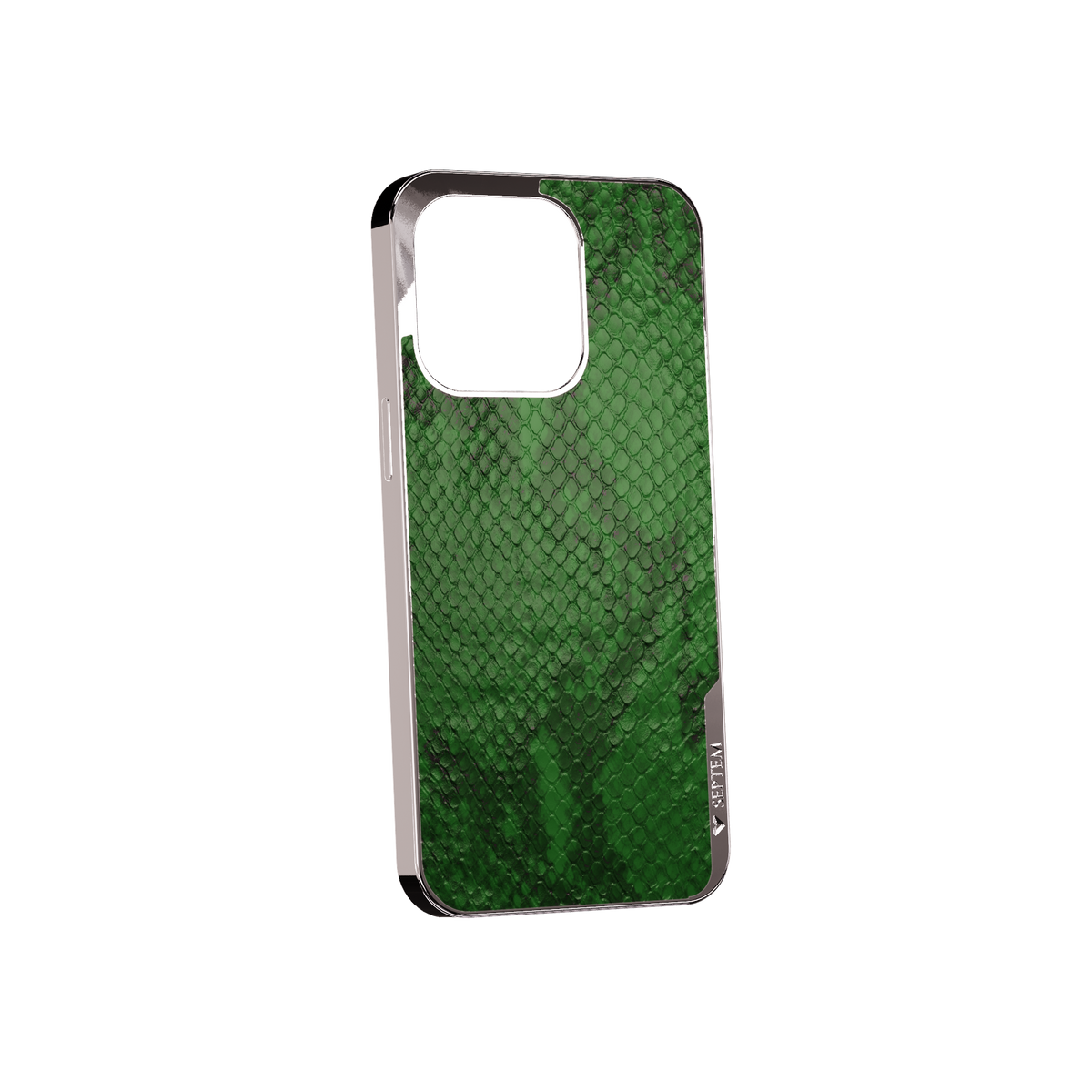 Green Platinum Leather Fused Snake iPhone Case