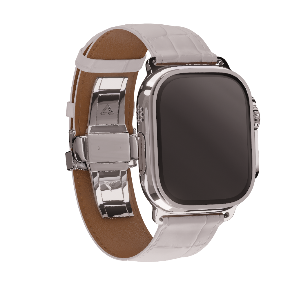 Platinum Apple Watch White Band