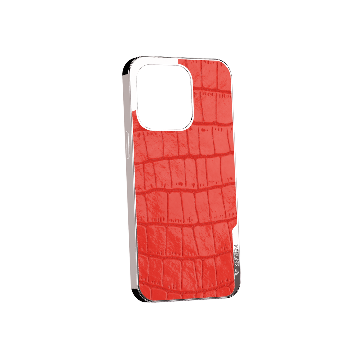 Red Platinum Leather Fused Alligator iPhone Case