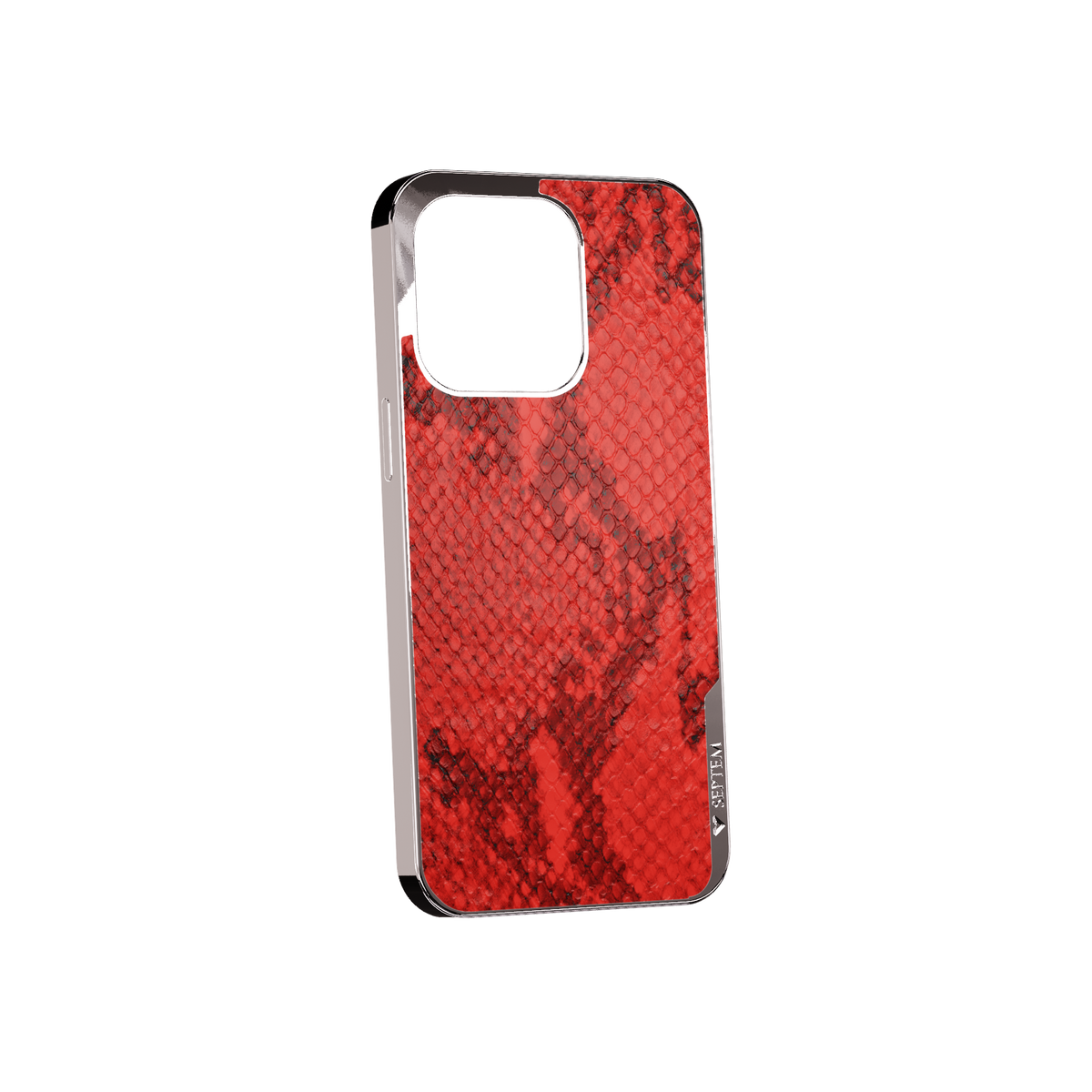 Red Platinum Leather Fused Snake iPhone Case