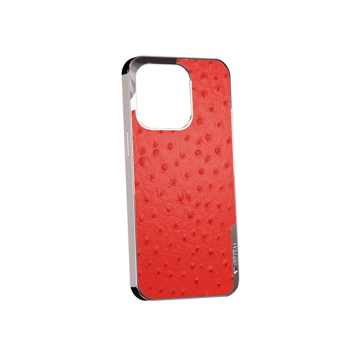 Red Platinum Ostrich Back Fused Leather iPhone Case