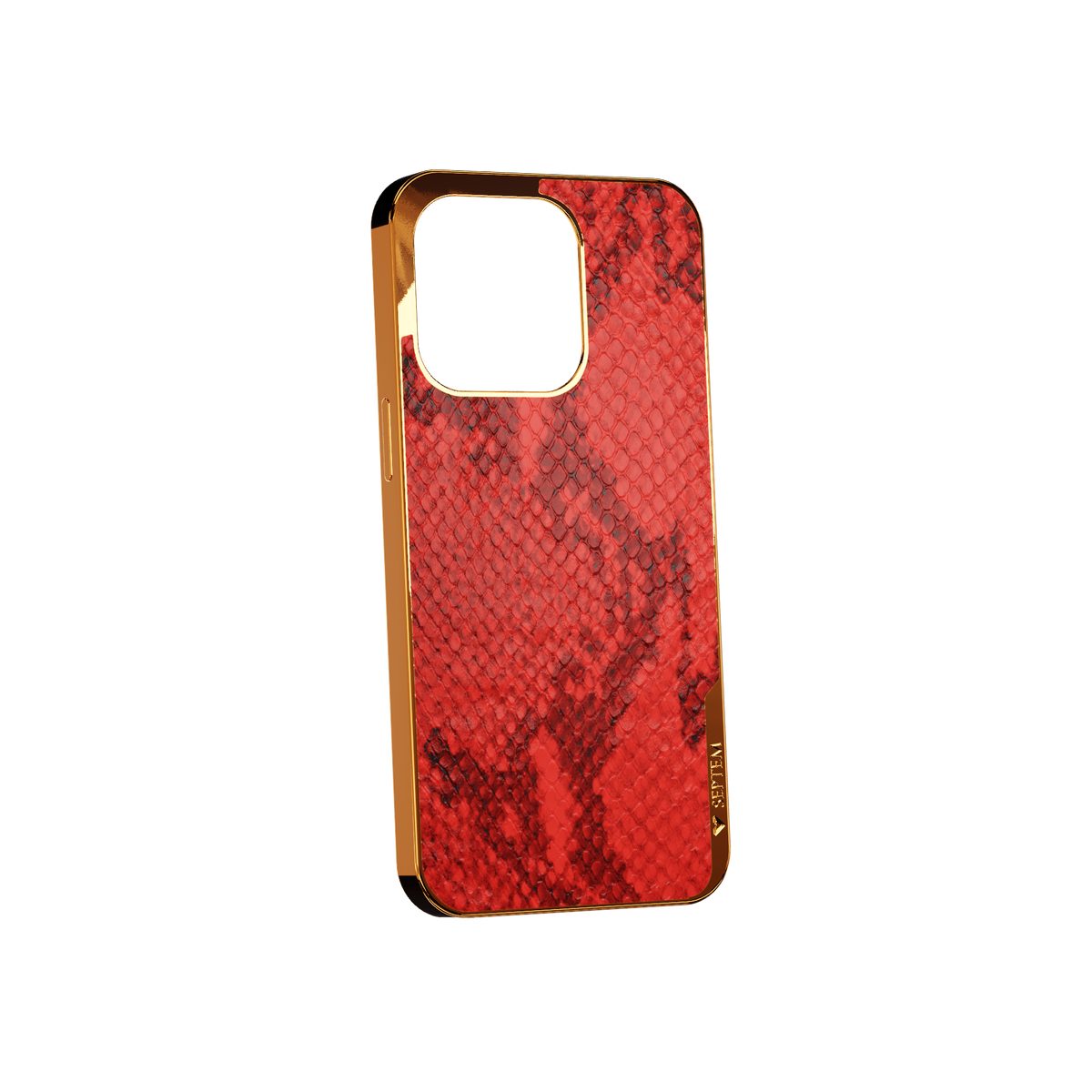 Red gold Leather Fused Snake iPhone Case