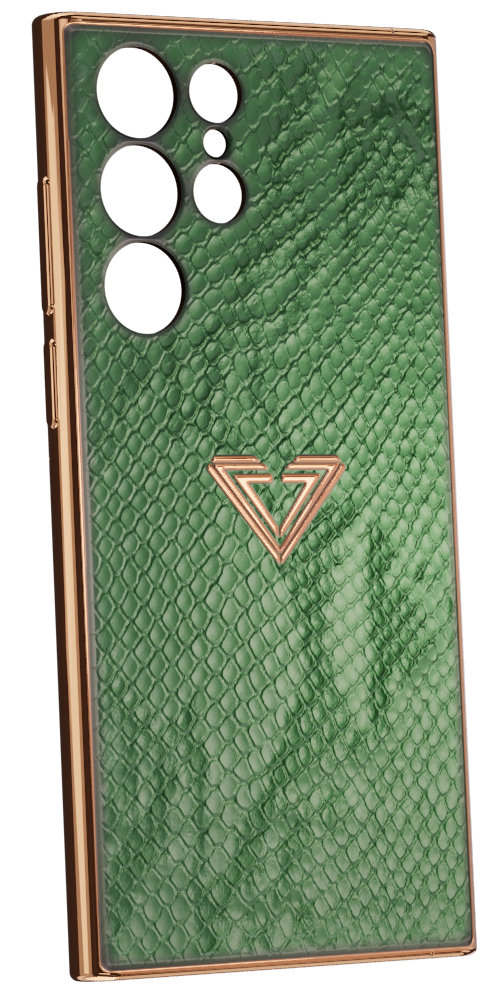 Samsung S23 Green Platinum Snake Fused Leather Case