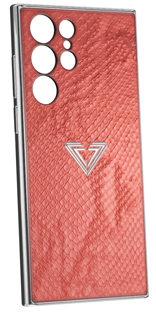 Samsung S23 Red Platinum Snake Fused Leather Case