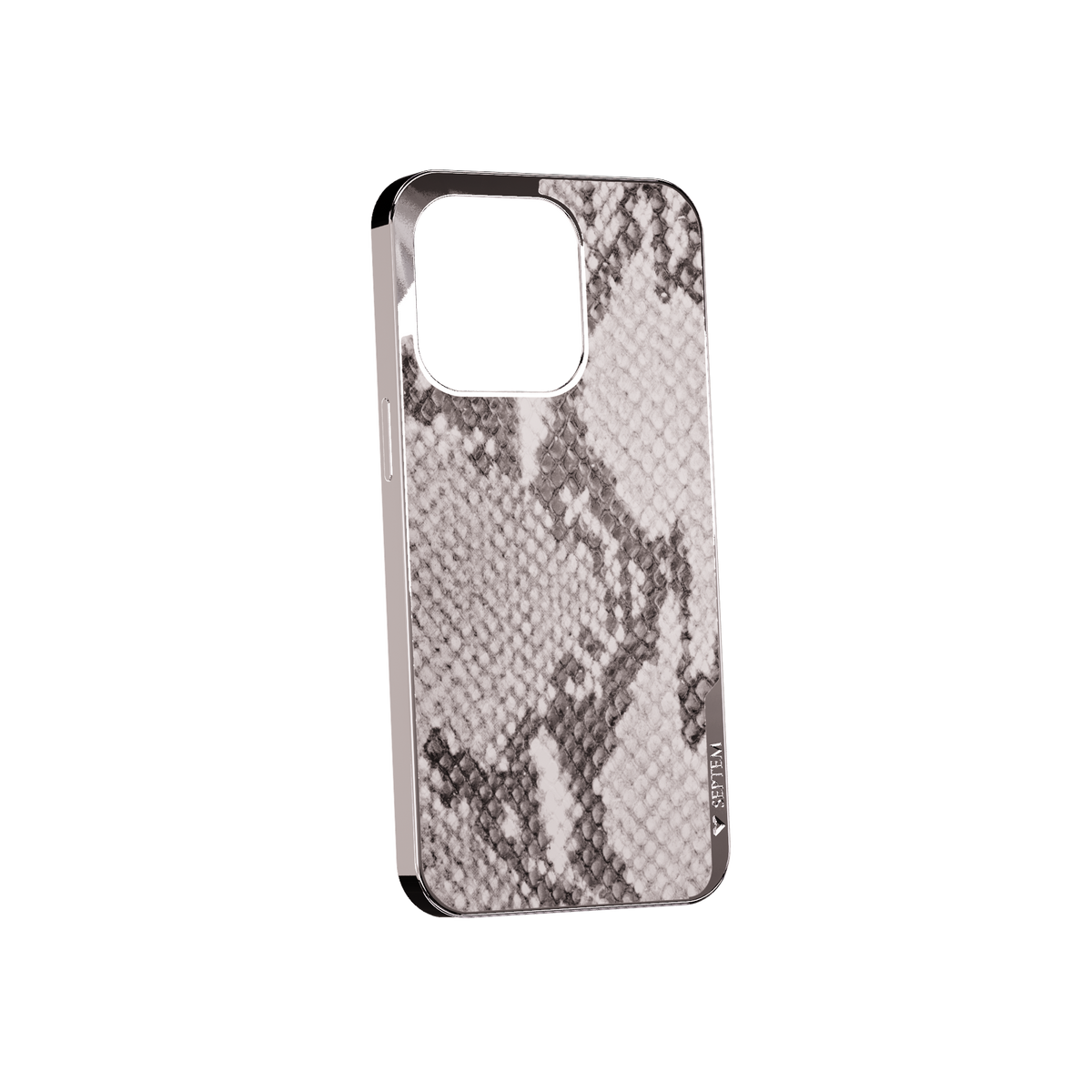 White Platinum Leather Fused Snake iPhone Case